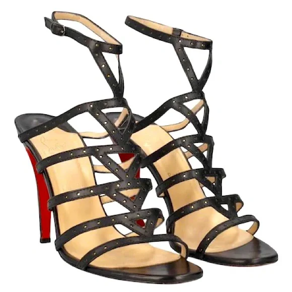 🖤👠Black Tout En V Cage Sandals from Christian Louboutin 🖤👠 - Picture 1 of 8
